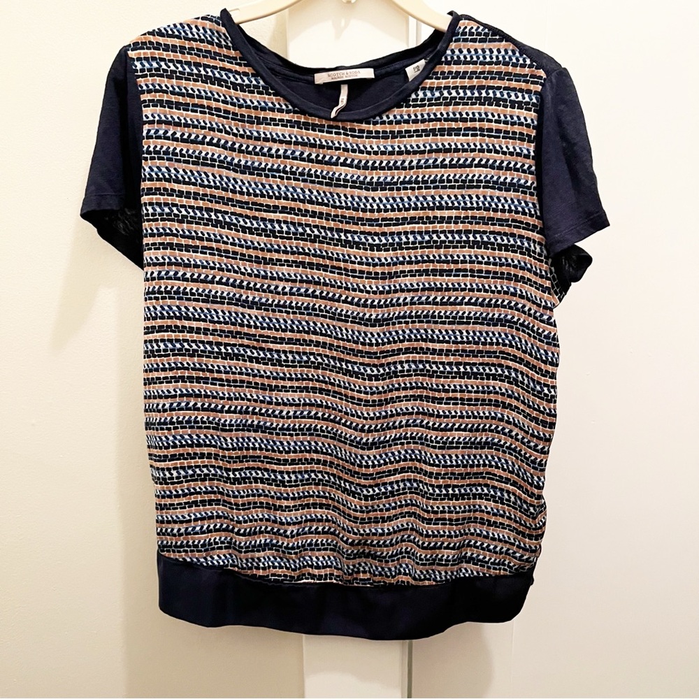 Scotch & Soda Maison Scotch Raffia Town Mixed Print‎ Top